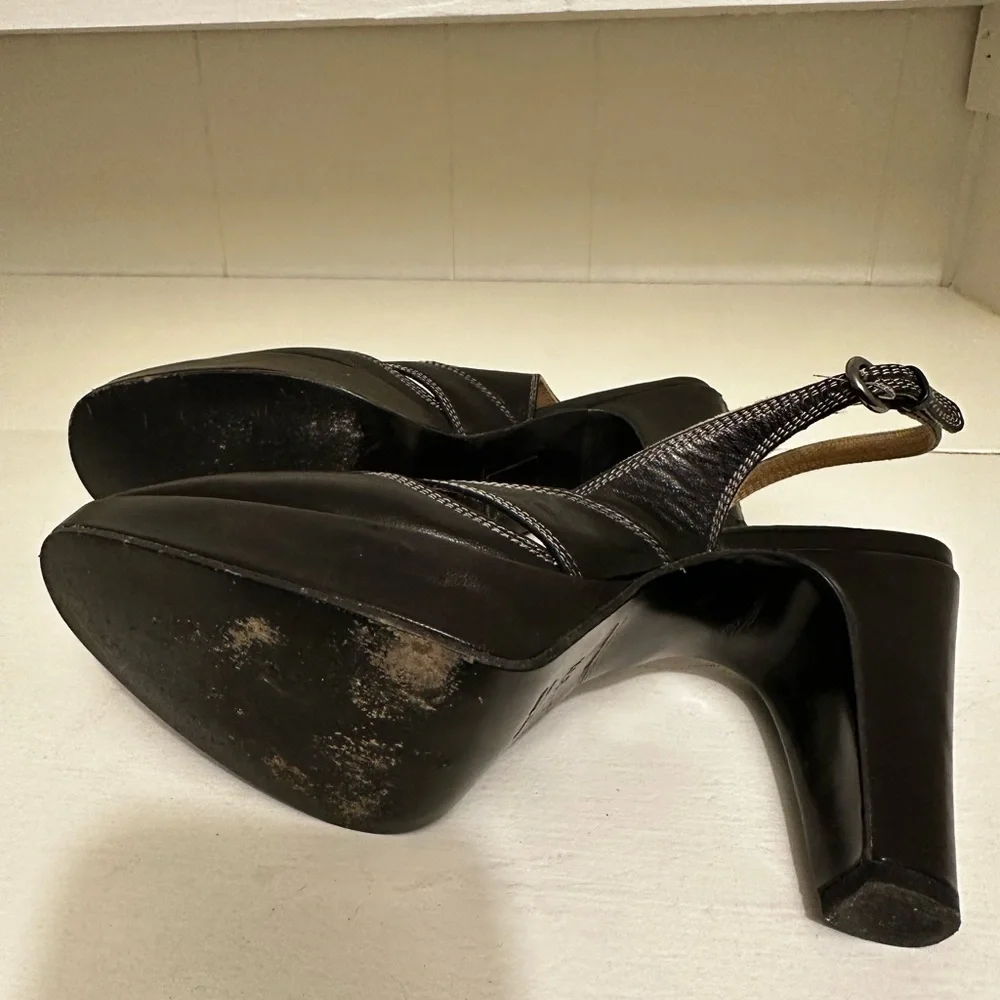 MIU MIU Leather Sling Back Pumps Size 7.5 (EU 37.5) - Picture 8 of 8
